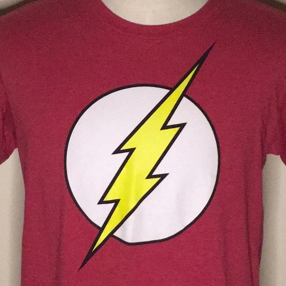 DC Comics 'The Flash' Graphic Logo T-Shirt in Red Cotton (sz L) - Picture 2 of 5